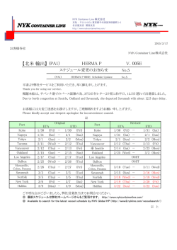 HERMA P V.005E スケジュール変更のお知らせ