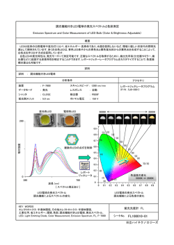 調光機能付きLED電球の発光スペクトルと色彩測定 (PDF形式、137k
