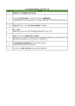 No. 資料名 1 狩野文庫マイクロ版集成 第2門 Ⅳ宗教 2 ヨーロッパ15世紀