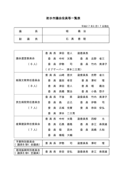 射水市議会役員等一覧表
