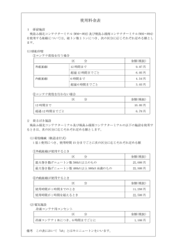 使用料金表
