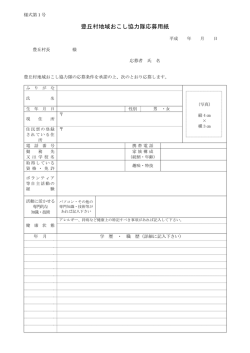 豊丘村地域おこし協力隊 応募用紙