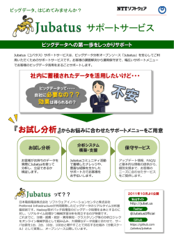 お試し分析なら、Jubatusサポートサービス