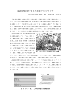 施設栽培における生育環境のモニタリング - ICER 九州大学附属図書館