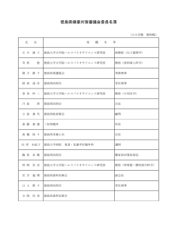徳島県健康対策審議会委員名簿