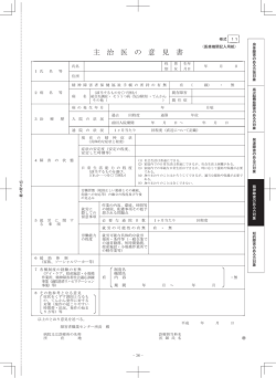 主 治 医 の 意 見 書 - 国立職業リハビリテーションセンター