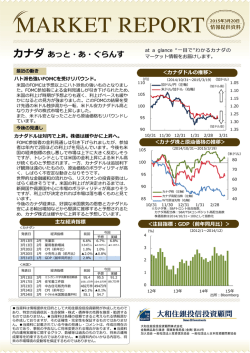 マーケットレポート「カナダ あっと・あ・ぐらんす（3/20）」