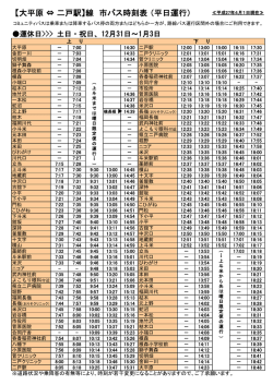 【大平原 ⇔ 二戸駅】線 市バス時刻表 （平日運行）