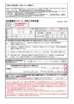 特例入所理由書 (記載例)（PDF・135KB）
