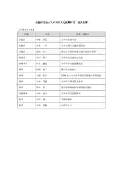 公益財団法人大牟田市文化振興財団 役員名簿