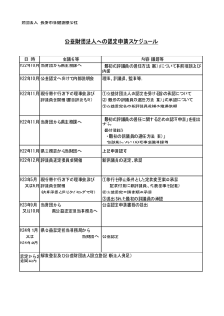 公益財団法人への認定申請スケジュール