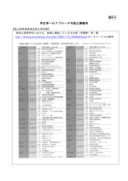 学生等へのアプローチ可能な講義等