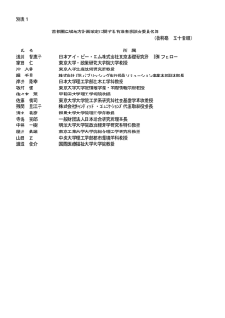 別表1 首都圏広域地方計画改定に関する有識者懇談会委員名簿 （敬称