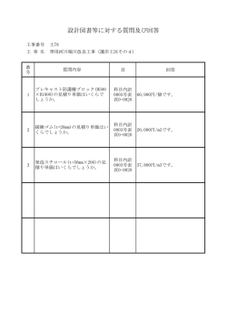設計図書等に対する質問及び回答