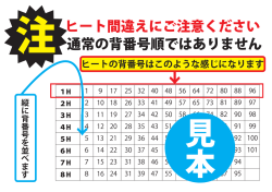 通常の背番号順ではありません ヒート間違えにご注意ください