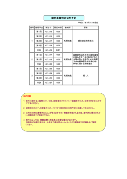 裁判員裁判の公判予定
