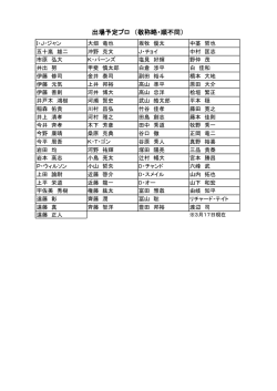 出場予定プロ （敬称略・順不同）