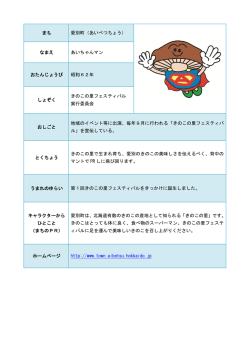 まち 愛別町（あいべつちょう） なまえ あいちゃんマン おたんじょうび 昭和