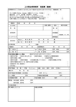 上大岡法律事務所 相談票（離婚）