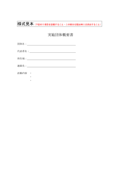 様式見本：実施団体概要書
