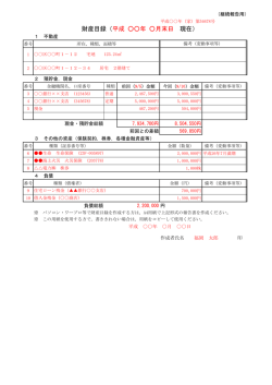 財産目録（平成 年 月末日 現在）