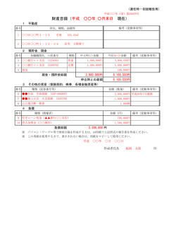 財産目録（平成 年 月末日 現在）
