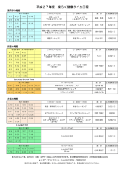 楽らく健康タイムプログラム（平成27年度）