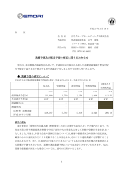 業績予想及び配当予想の修正に関するお知らせ