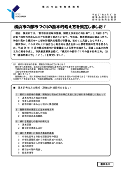 横浜市の都市づくりの基本的考え方を策定しました！