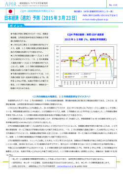 日本経済（週次）予測（2015年3月23日）