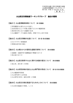 火山防災対策推進ワーキンググループ 論点の整理