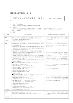 中学生用・高校生用（指導案・ワークシート・写真）