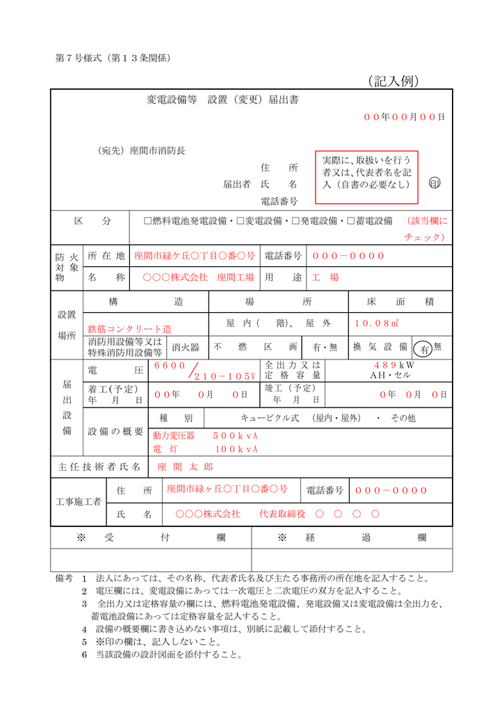 申請書様式記入例 Pdf文書