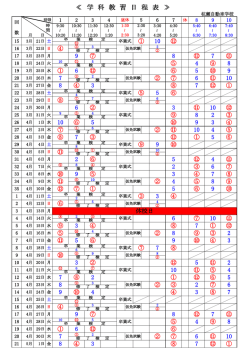 ≪ 学 科 教 習 日 程 表 ≫