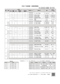博士前期課程 後期授業時間割