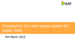 Introduction of a new sensor system for paddy fields