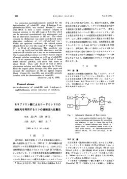 モ リブ ドリン酸 によ る ローダ ミ ン6Gの 消 蛍光 を利 用す る リンの 連
