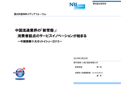 中国流通業界の「新常態」： 消費者起点のサービスイノベーションが始まる;pdf