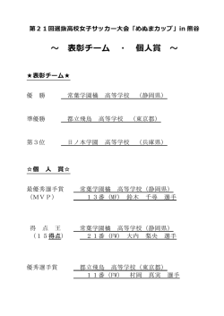 ～ 表彰チーム ・ 個人賞 ～;pdf