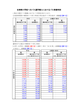 谷津南小学校の登下校時間帯のバス発着時刻（PDF：106KB）;pdf