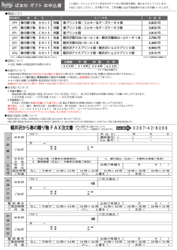 軽井沢から春の贈り物 FAX注文書;pdf