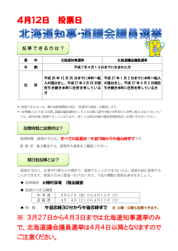 北海道知事・道議会議員選挙 チラシ;pdf