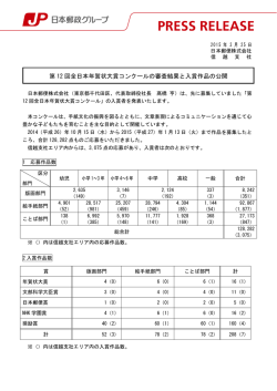 第 12 回全日本年賀状大賞コンクールの審査結果と入賞作品の公開;pdf