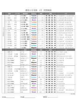 康培士日本語 4月 時間割表;pdf