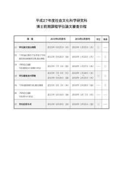 平成27年度社会文化科学研究科 博士前期課程学位論文審査日程;pdf