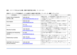 豪州、ビクトリア州における有償、無償で相談可能な NPO、ケース;pdf