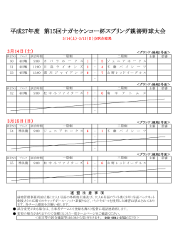 平成27年度 第15回ナガセケンコー杯スプリング親善野球大会;pdf