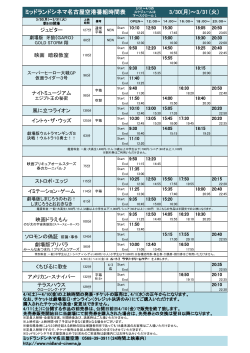 ミッドランドシネマ名古屋空港番組時間表 3/28(土);pdf