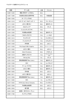 ベルステージ会場・タイムスケジュール 時間 人数 ジャンル 12:40～12:45;pdf