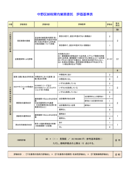 中野区納税案内業務委託 評価基準表;pdf
